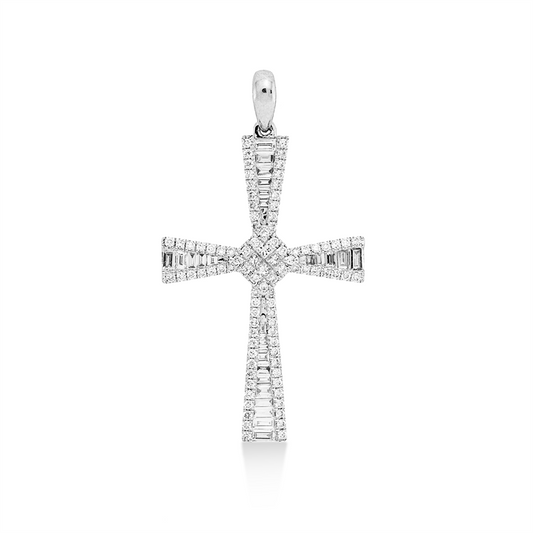 Anhänger 18 kt WG, mit Öse, 27 Brill. 0,46 ct, TW-si, 4 Princ. 0,07 ct, TW-si, 88 Brill. 0,35 ct, TW-si