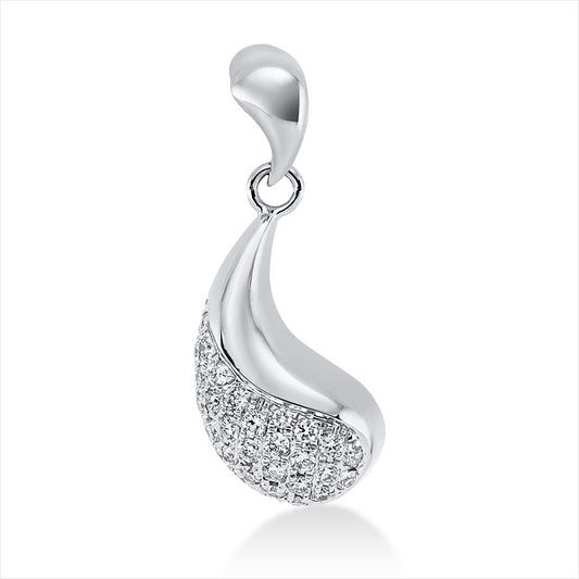 Anhänger 14 kt WG, mit Öse, 32 Brill. 0,17 ct, TW-si