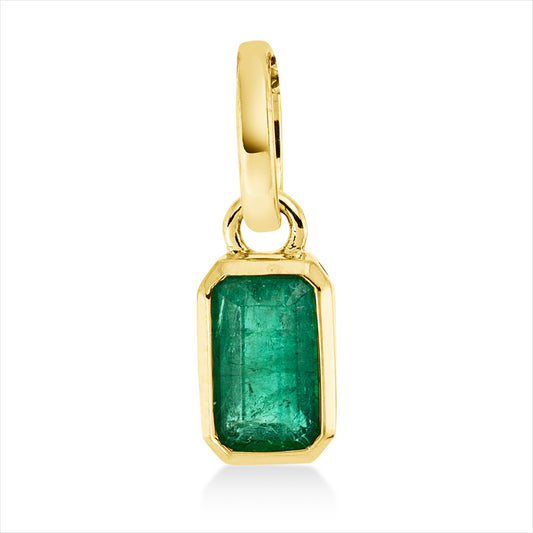 Anhänger 18 kt GG, mit Öse, 1 Smaragd 0,26 ct grün