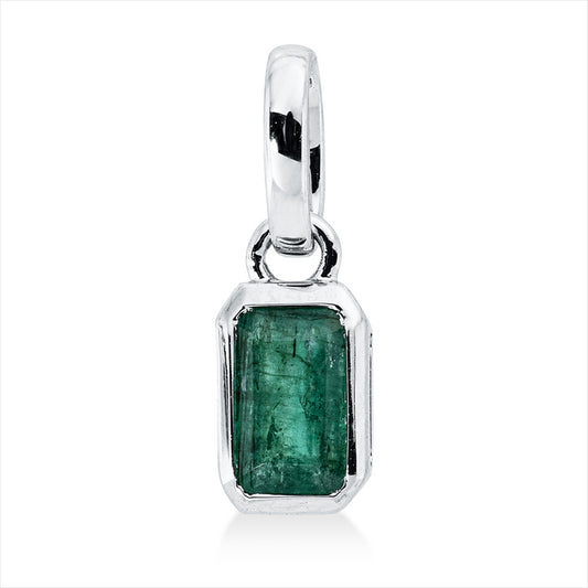 Anhänger 18 kt WG, mit Öse, 1 Smaragd 0,31 ct grün