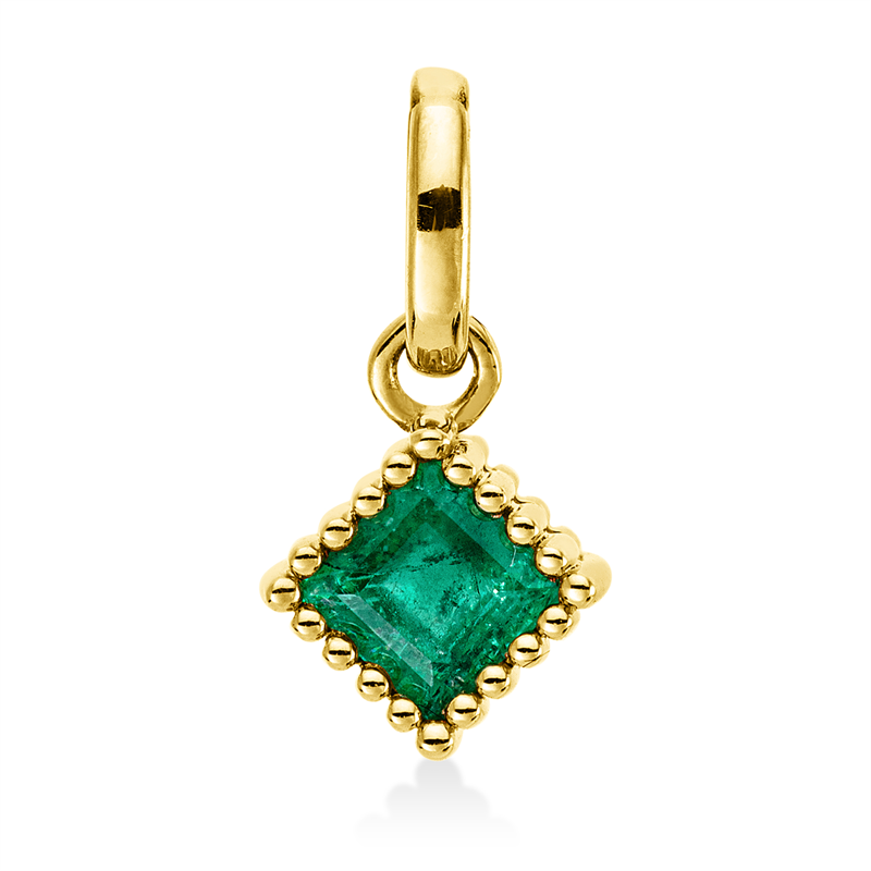 Anhänger 18 kt GG, 1 Smaragd 0,26 ct grün