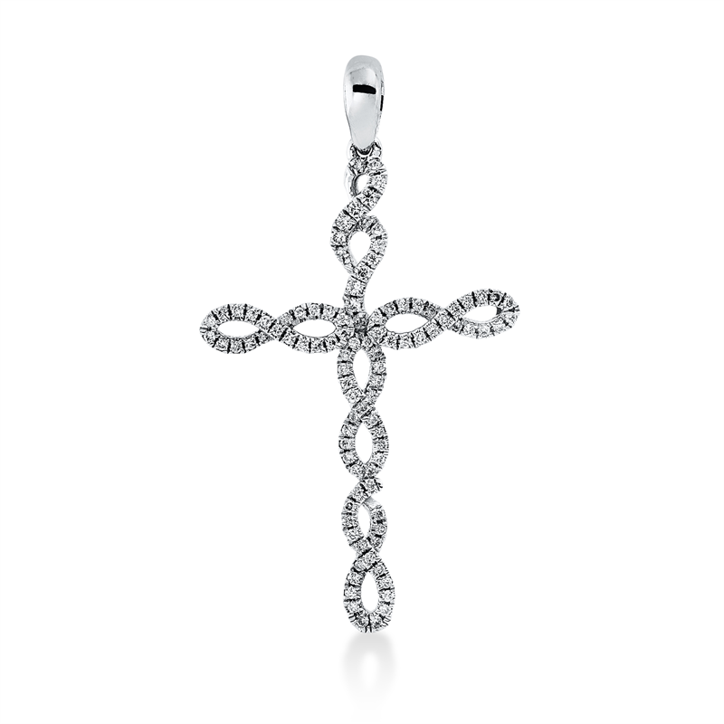 Anhänger 18 kt WG, mit Öse, 99 Brill. 0,24 ct, TW-si