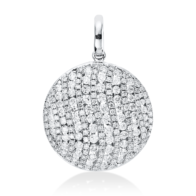 Anhänger 18 kt WG, mit Öse, 188 Brill. 1,87 ct, TW-pi