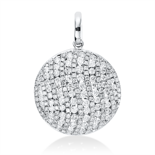 Anhänger 18 kt WG, mit Öse, 188 Brill. 1,87 ct, TW-pi
