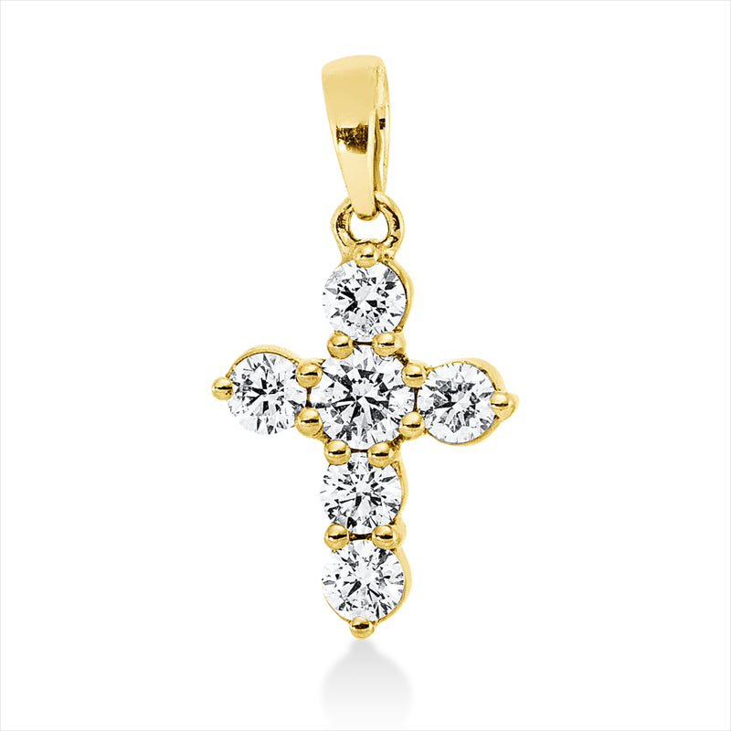 Anhänger 18 kt GG, mit Öse, 6 Brill. 0,31 ct, TW-si