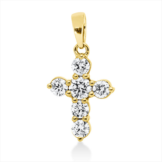 Anhänger 18 kt GG, mit Öse, 6 Brill. 0,31 ct, TW-si