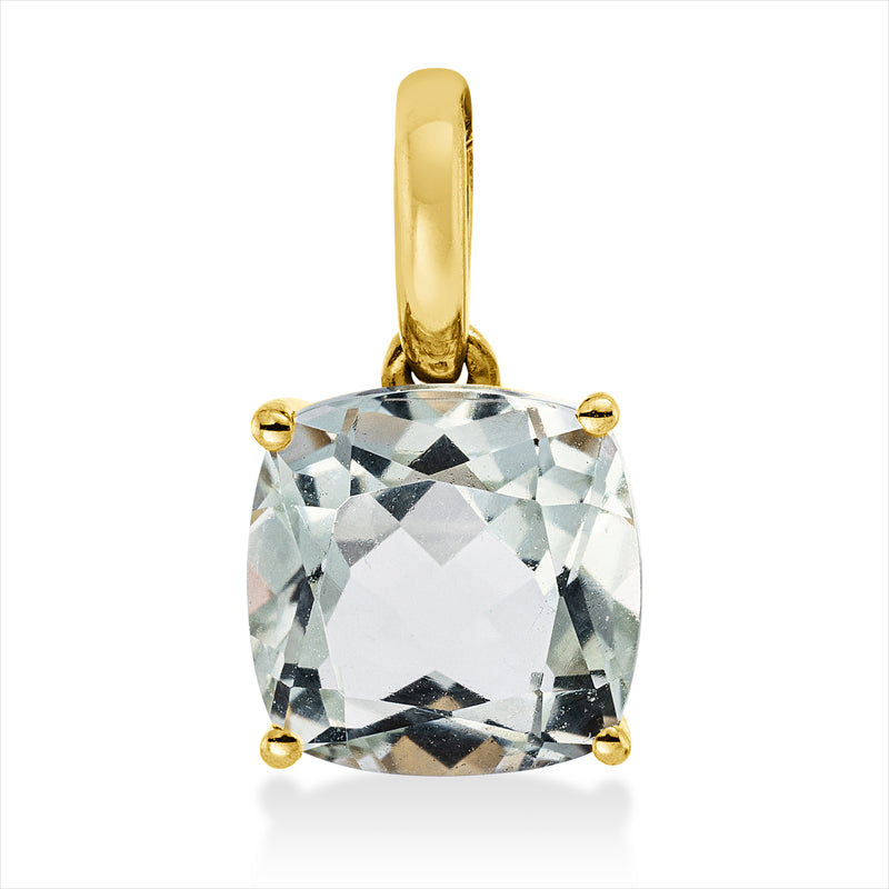 Anhänger 18 kt GG, mit Öse, 1 Amethyst 2,40 ct grün
