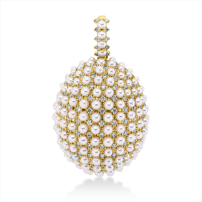 Anhänger 18 kt GG, mit Öse, 138 Brill. 0,64 ct, TW-si, 155 ZP weiß 1,8 mm