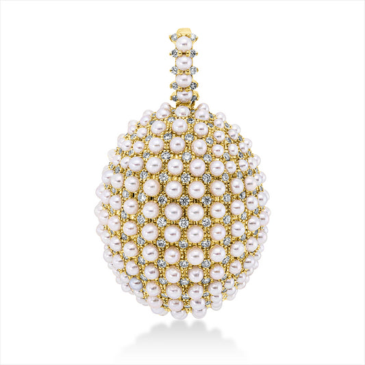 Anhänger 18 kt GG, mit Öse, 138 Brill. 0,64 ct, TW-si, 155 ZP weiß 1,8 mm