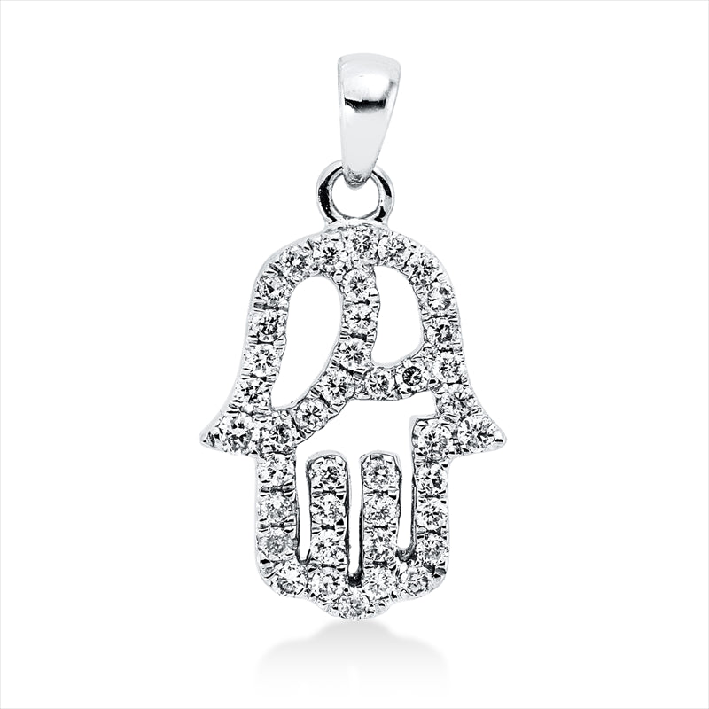 Anhänger 18 kt WG, mit Öse, 41 Brill. 0,18 ct, TW-vsi/si