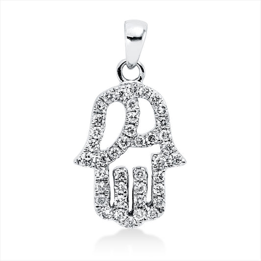 Anhänger 18 kt WG, mit Öse, 41 Brill. 0,18 ct, TW-vsi/si