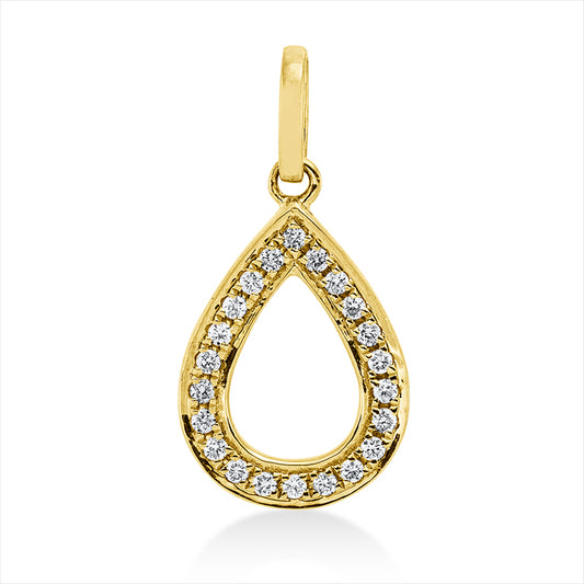Anhänger 18 kt GG, mit Öse, 22 Brill. 0,09 ct, TW-si