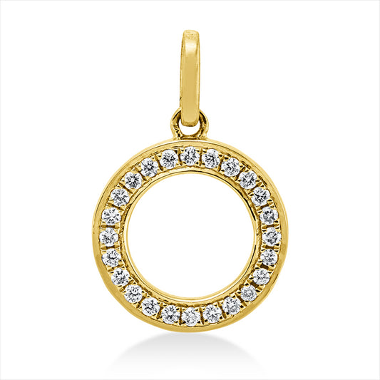 Anhänger 18 kt GG, 24 Brill. 0,10 ct, TW-si