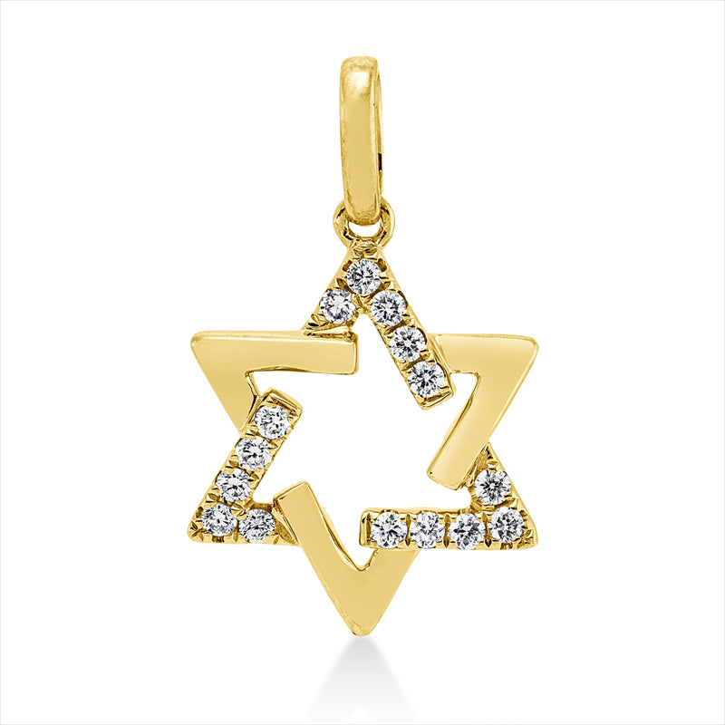 Anhänger 18 kt GG, 15 Brill. 0,18 ct, TW-si