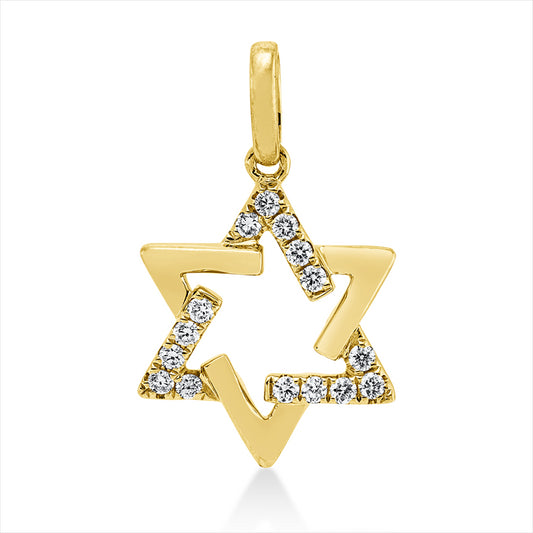 Anhänger 18 kt GG, 15 Brill. 0,18 ct, TW-si
