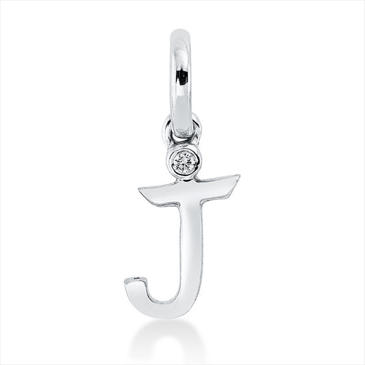 Anhänger 18 kt WG, mit Öse, 1 Brill. 0,01 ct, TW-si