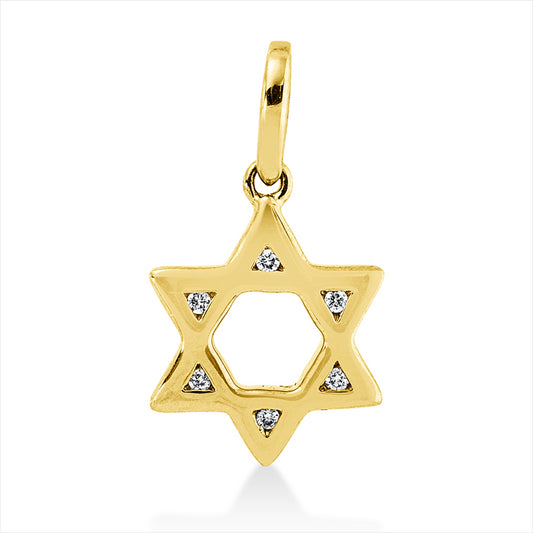 Anhänger 18 kt GG, mit Öse, 6 Brill. 0,02 ct, TW-si