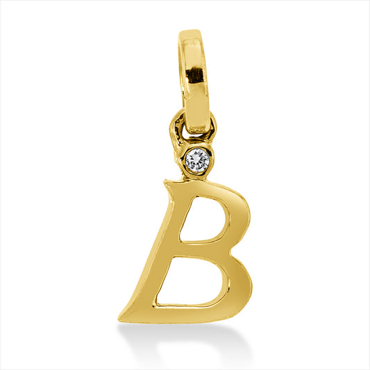 Anhänger 18 kt GG, mit Öse, 1 Brill. 0,01 ct, TW-si