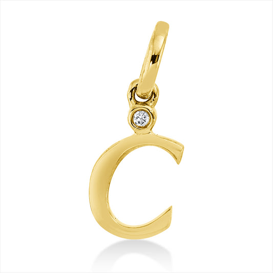 Anhänger 18 kt GG, mit Öse, 1 Brill. 0,01 ct, TW-si