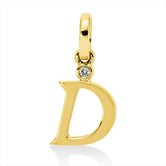 Anhänger 18 kt GG, mit Öse, 1 Brill. 0,01 ct, TW-si