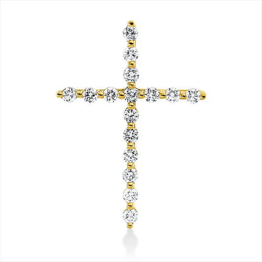 Anhänger 18 kt GG, 16 Brill. 0,58 ct, TW-si