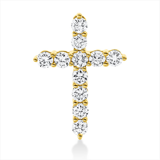 Anhänger 18 kt GG, 11 Brill. 0,49 ct, TW-si