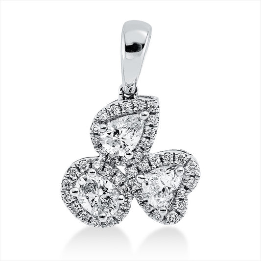Anhänger 18 kt WG, 45 Fant-Schl. 0,54 ct, TW-vsi/si