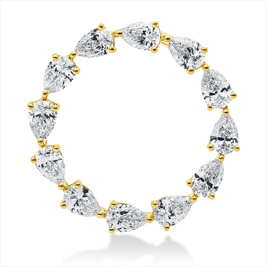 Anhänger 18 kt GG, 12 Tropfen 1,27 ct, TW-vsi