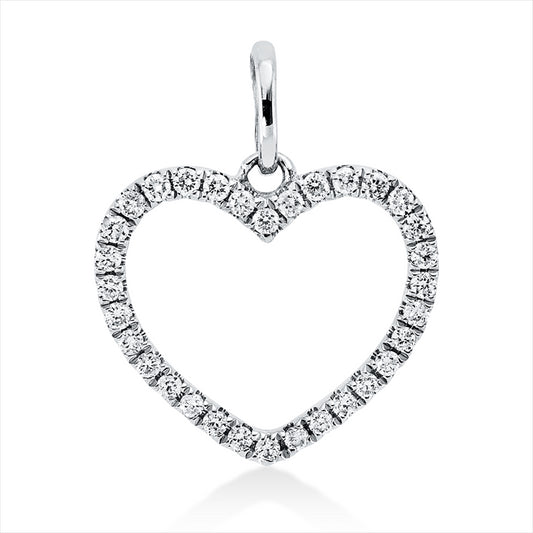 Anhänger 18 kt WG, mit Öse, 32 Brill. 0,11 ct, TW-si
