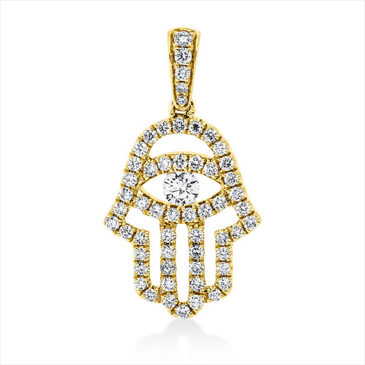 Anhänger 18 kt GG, mit Öse, 2 Brill. 0,03 ct, TW-si, 1 Brill. 0,11 ct, TW-si, 54 Brill. 0,38 ct, TW-si