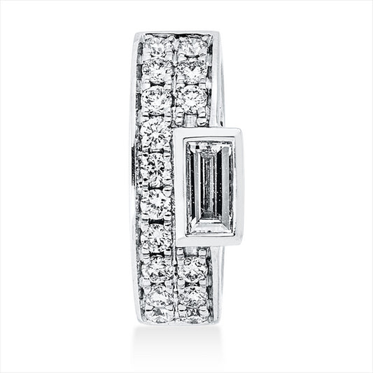 Anhänger 18 kt WG, 1 Bag. 0,08 ct, E-vsi, 16 Brill. 0,11 ct, TW-si