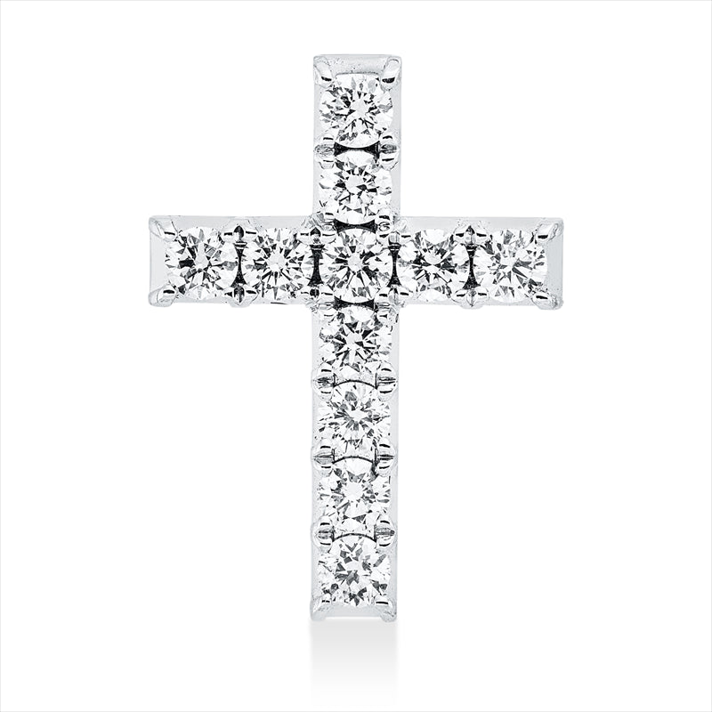 Anhänger 18 kt WG, mit Öse, 1 Brill. 0,03 ct, TW-si, 1 Brill. 0,04 ct, TW-si, 9 Brill. 0,15 ct, TW-si