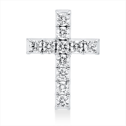 Anhänger 18 kt WG, mit Öse, 1 Brill. 0,03 ct, TW-si, 1 Brill. 0,04 ct, TW-si, 9 Brill. 0,15 ct, TW-si