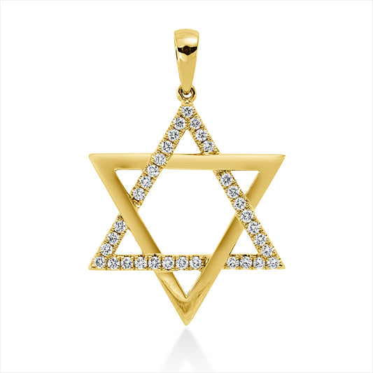 Anhänger 18 kt GG, mit Öse, 33 Brill. 0,37 ct, TW-si