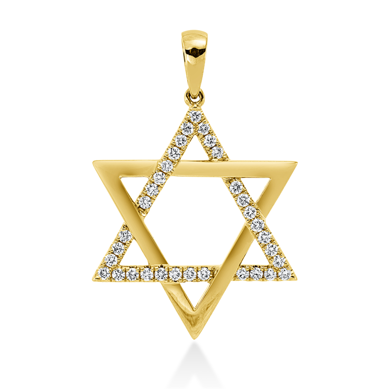 Anhänger 18 kt GG, mit Öse, 33 Brill. 0,37 ct, TW-si