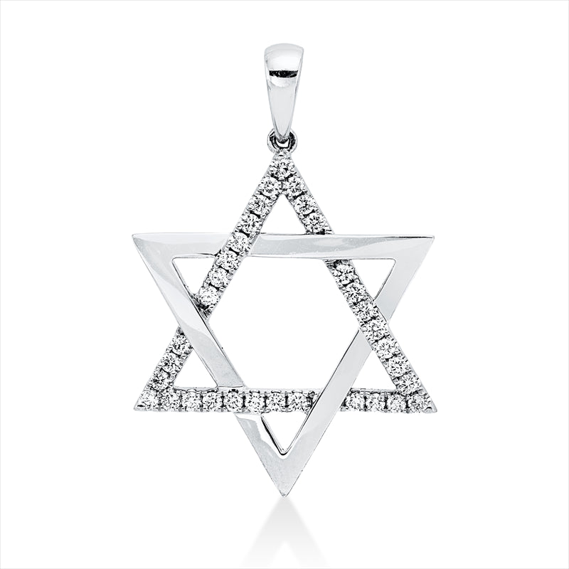 Anhänger 18 kt WG, mit Öse, 33 Brill. 0,36 ct, TW-si