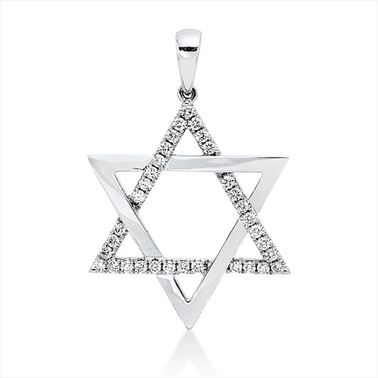 Anhänger 18 kt WG, mit Öse, 33 Brill. 0,36 ct, TW-si