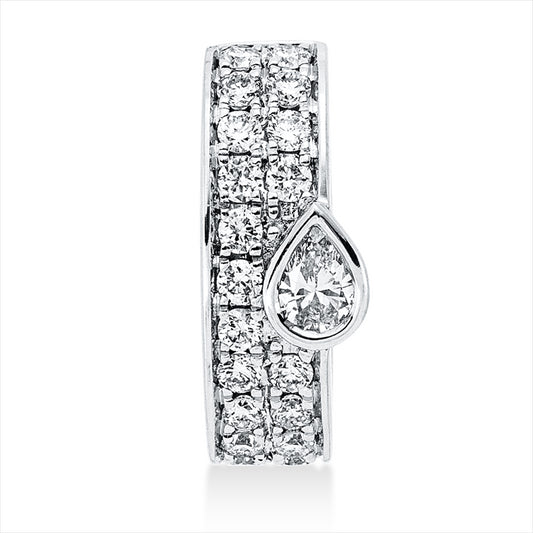 Anhänger 18 kt WG, 1 Tropfen 0,06 ct, E-vsi, 19 Brill. 0,13 ct, TW-si