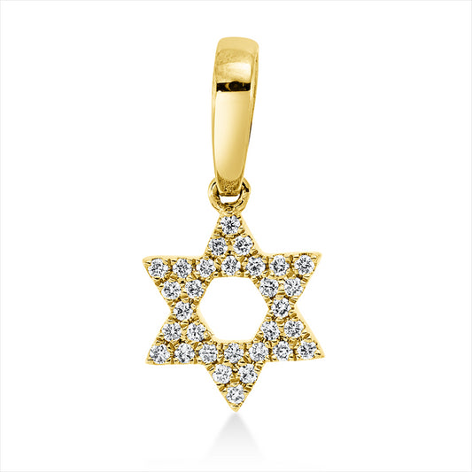 Anhänger 18 kt GG, mit Öse, 30 Brill. 0,10 ct, TW-si