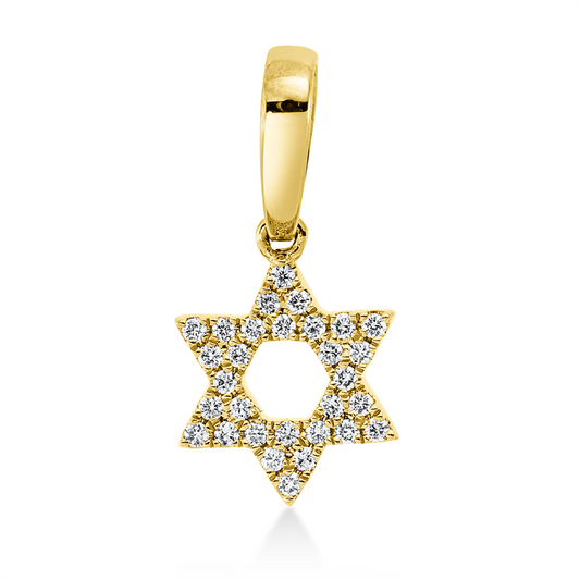 Anhänger 18 kt GG, mit Öse, 30 Brill. 0,10 ct, TW-si