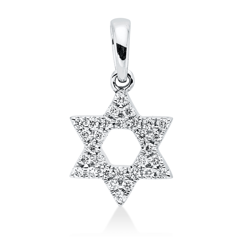 Anhänger 18 kt WG, mit Öse, 30 Brill. 0,10 ct, TW-si