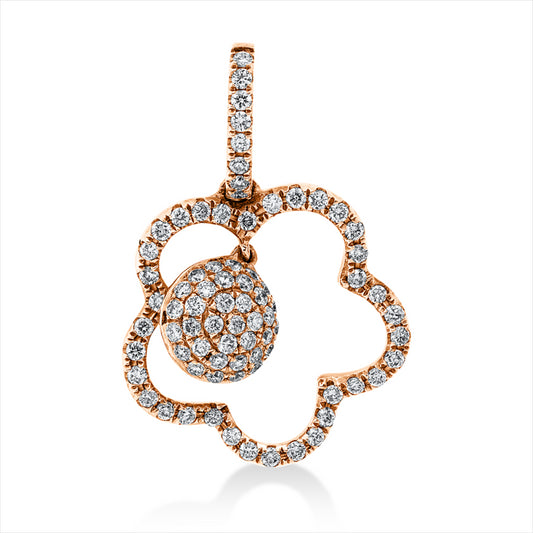 Anhänger 18 kt RG, mit Öse, 78 Brill. 0,40 ct, TW-si