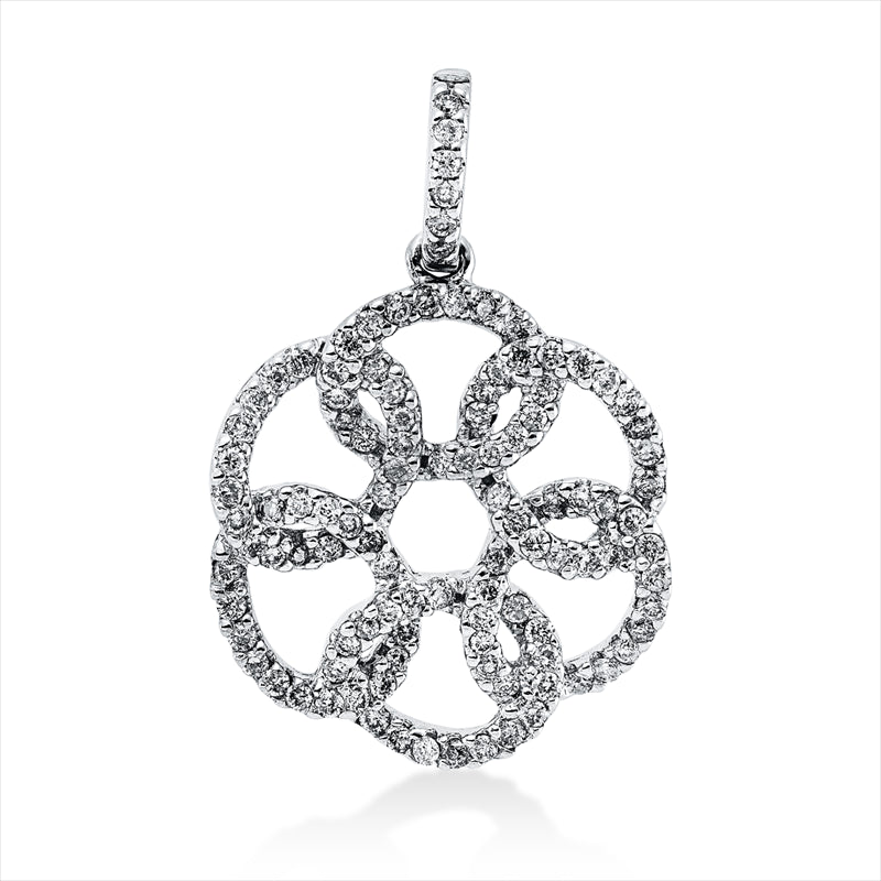 Anhänger 18 kt WG, mit Öse, 108 Brill. 0,50 ct, TW-pi
