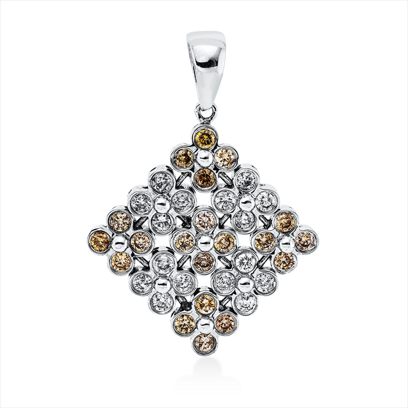 Anhänger 18 kt WG, mit Öse, 36 Brill. 0,95 ct, fancy-si