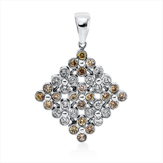 Anhänger 18 kt WG, mit Öse, 36 Brill. 0,95 ct, fancy-si