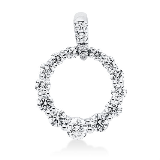Anhänger 18 kt WG, mit Öse, 17 Brill. 0,56 ct, TW-si