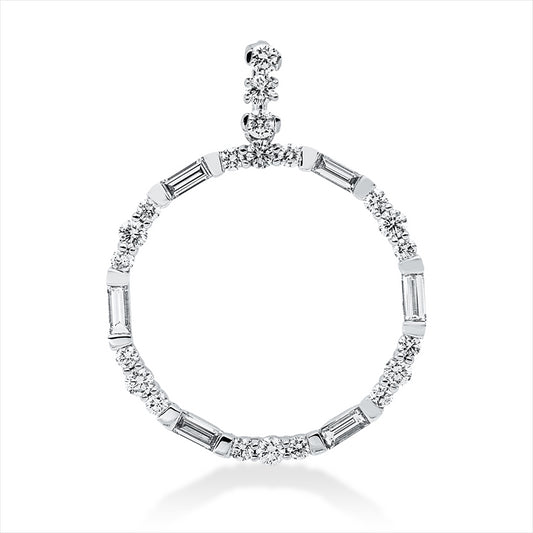 Anhänger 18 kt WG, mit Öse, 6 Bag. 0,24 ct, TW-vsi, 21 Brill. 0,39 ct, TW-si