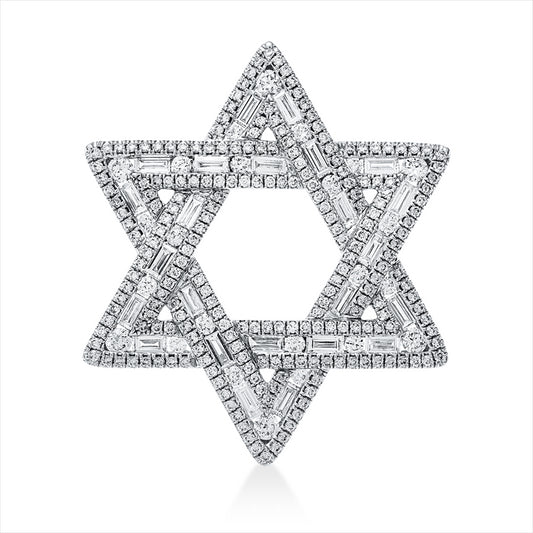Anhänger 18 kt WG, 24 Bag. 0,82 ct, TW-vsi/si, 246 Brill. 1,05 ct, TW-vsi/si