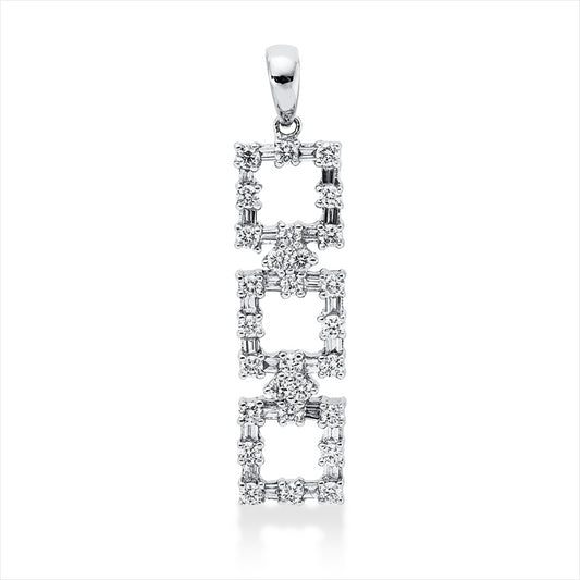 Anhänger 18 kt WG, mit Öse, 24 Bag. 0,33 ct, TW-si, 28 Brill. 0,60 ct, TW-si