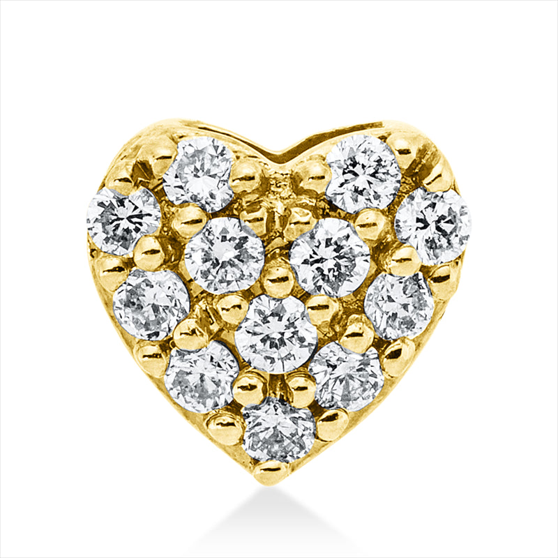 Anhänger 18 kt GG, 12 Brill. 0,16 ct, TW-si